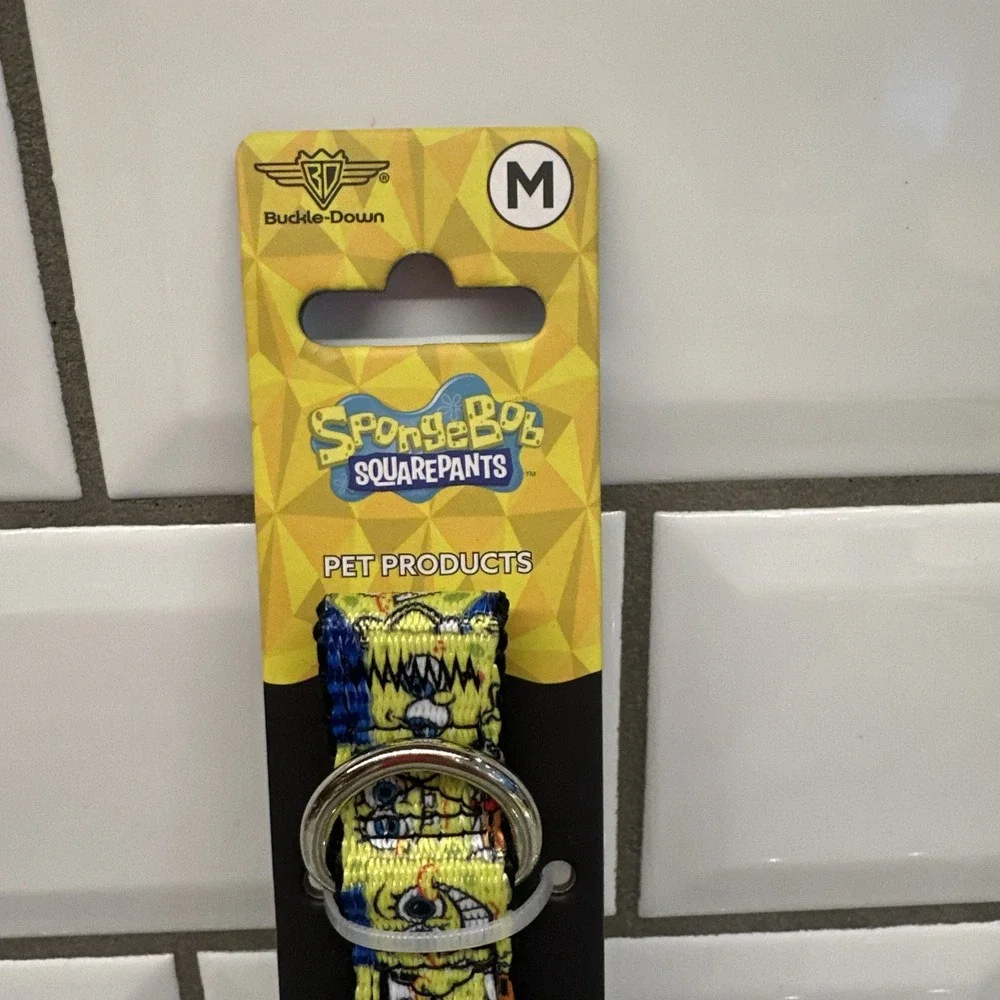 Buckle-Down Dog Medium Collar SpongeBob SquarePants Yellow Cartoon Pet Accessory